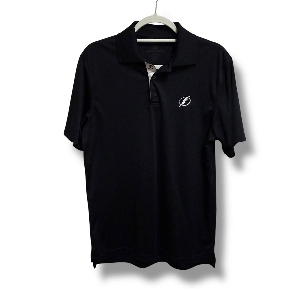 Levelwear Tampa Bay Lightning Polo Men S Black Performance NHL Hockey Golf Shirt